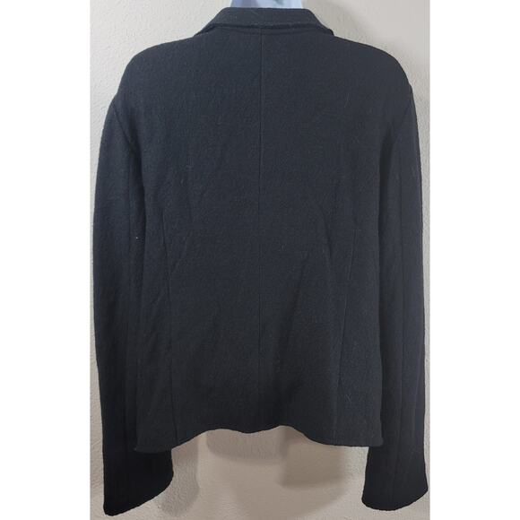 J. Jill Black Notched Collar 2 Button Closure Blazer Medium Lightweight Pockets - Picture 2 of 6